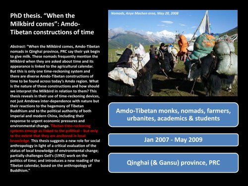 Tibetan constructions of time - Climate Histories