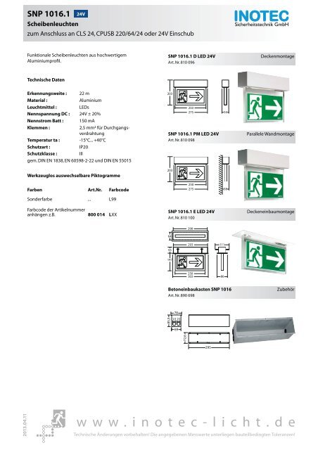 Datenblatt LED 24V - INOTEC Sicherheitstechnik GmbH