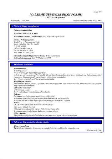 MSDS - Filli Boya