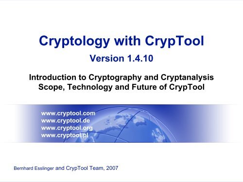 Vermittlung von Kryptologie durch die E-Learning-Software CrypTool