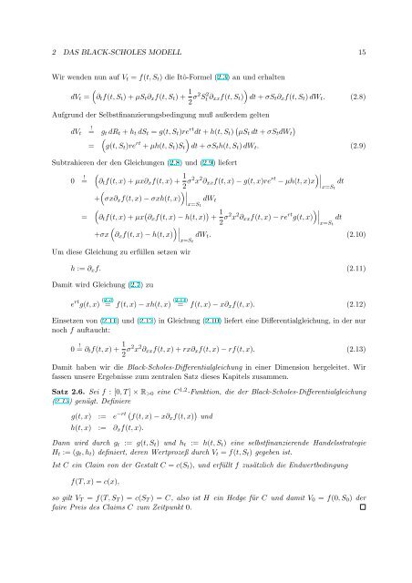 Partielle Differentialgleichungen in der Finanzmathematik Vorlesung ...