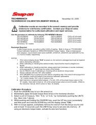 Calibration procedures for Techwrench with memory - Snap-on