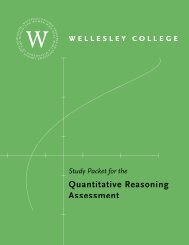 Quantitative Reasoning Assessment - Wellesley College