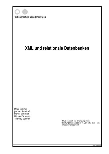 XML und relationale Datenbanken - Jochen Rondorf