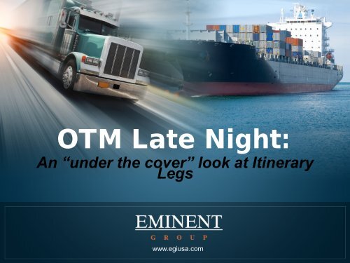 OTM Late Night - An Under the Cover Look at Itinerary Legs