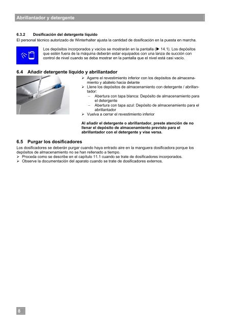 Instrucciones de funcionamiento - Winterhalter