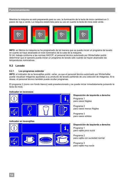 Instrucciones de funcionamiento - Winterhalter