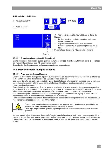 Instrucciones de funcionamiento - Winterhalter