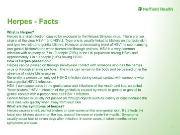 Herpes - Facts - Nuffield Health