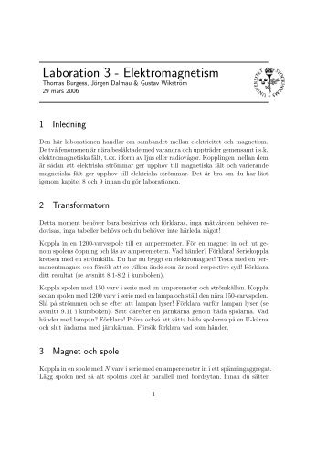 Laboration 3 - Elektromagnetism