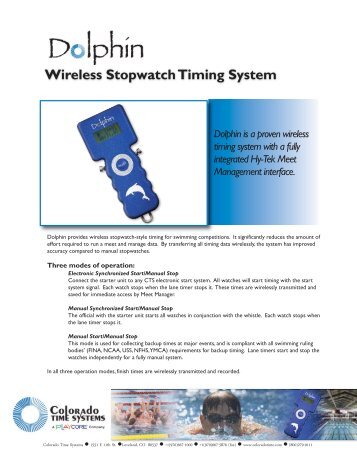 Wireless Stopwatch Timing System - Colorado Time Systems