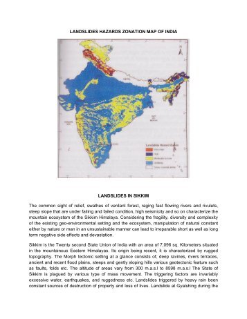 LANDSLIDES HAZARDS ZONATION MAP OF INDIA ... - South Sikkim