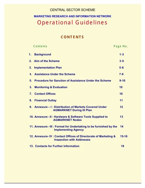 Sample Operational Guidelines Operational Guidelines - Agmarknet