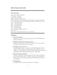 Curriculum vitae et studiorum Eliae - La Sapienza