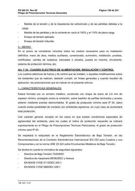 Pliego de Prescripciones Técnicas Generales (PDF) - Emasesa