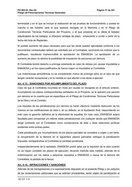 Pliego de Prescripciones Técnicas Generales (PDF) - Emasesa