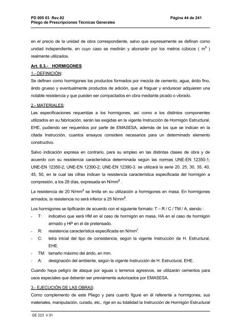 Pliego de Prescripciones Técnicas Generales (PDF) - Emasesa