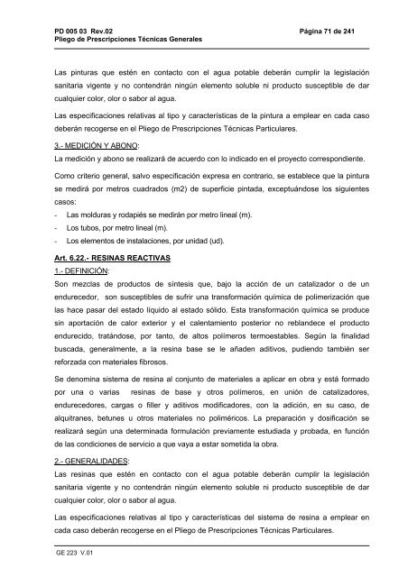 Pliego de Prescripciones Técnicas Generales (PDF) - Emasesa