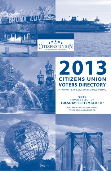 print version of the 2013 Primary Election Voters ... - Citizens Union