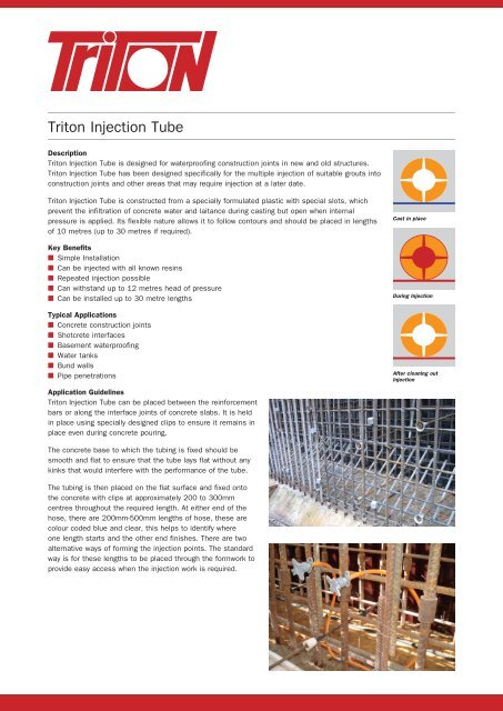 Triton Injection Tube Data Sheet Download (578Kb)