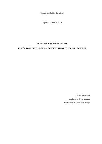Agnieszka Tułowiecka HERBARZE I QUASI-HERBARZE. WOKÓŁ ...