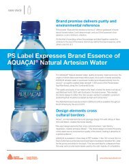 PS Label Expresses Brand Essence of AQUAÇAI® Natural Artesian ...