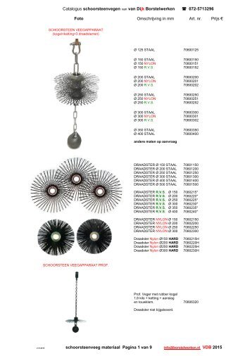 Catalogus schoorsteenvegers - van Dijk Borstelwerken