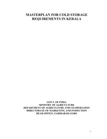 masterplan for cold storage requirements in kerala - Agmarknet