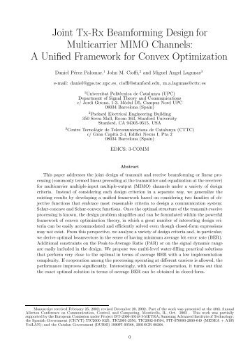 Joint Tx-Rx Beamforming Design for Multicarrier MIMO Channels: A ...