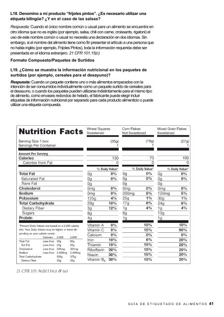 Guía de etiquetado de alimentos - Cámara de Comercio de Lima