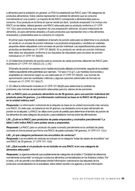 Guía de etiquetado de alimentos - Cámara de Comercio de Lima