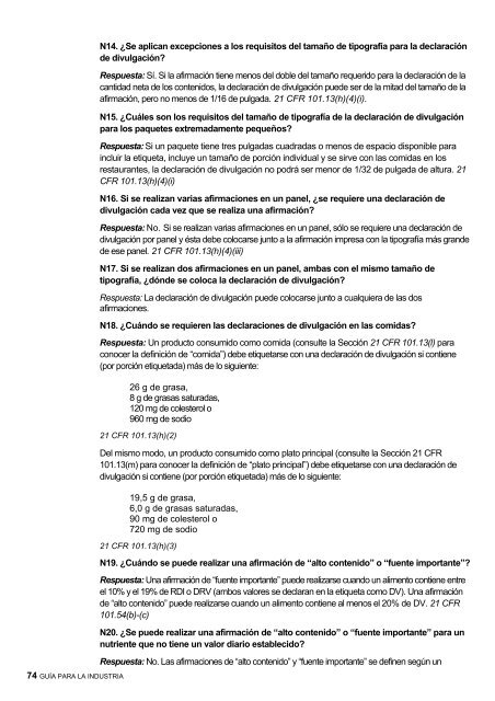 Guía de etiquetado de alimentos - Cámara de Comercio de Lima