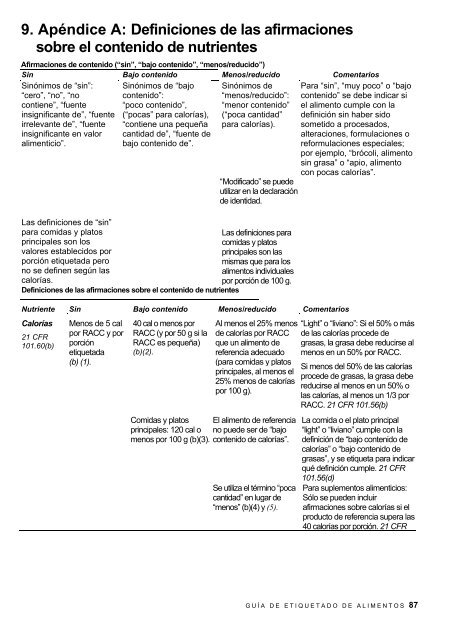 Guía de etiquetado de alimentos - Cámara de Comercio de Lima