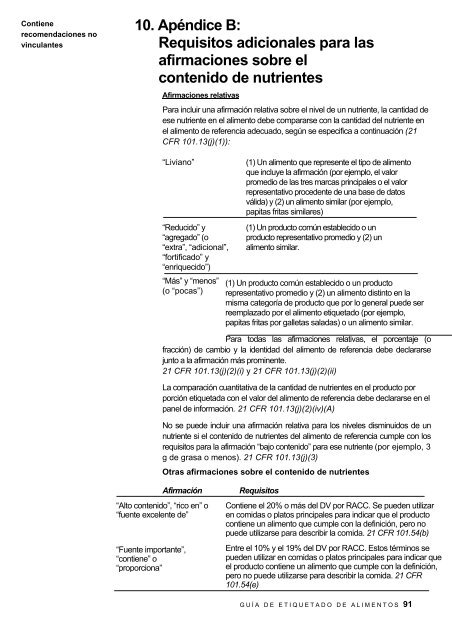 Guía de etiquetado de alimentos - Cámara de Comercio de Lima