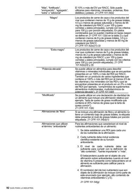 Guía de etiquetado de alimentos - Cámara de Comercio de Lima