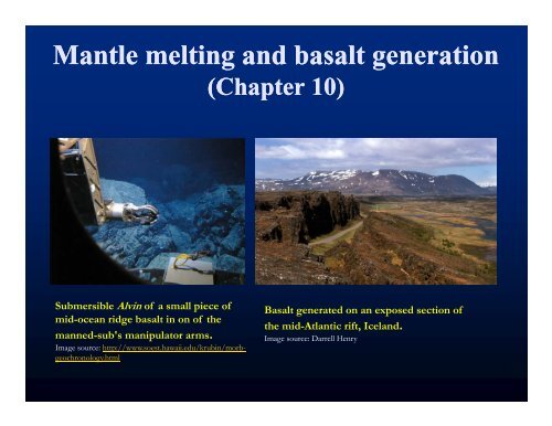 Mantle melting and basalt generation