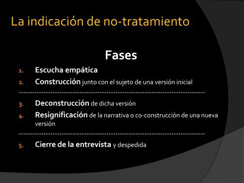 LA INDICACIÓN DE NO TRATAMIENTO