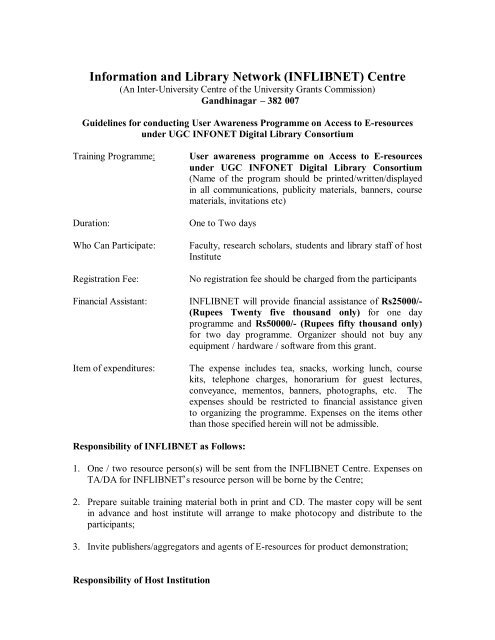 Guidelines for conducting User Awareness Programme - INFLIBNET ...