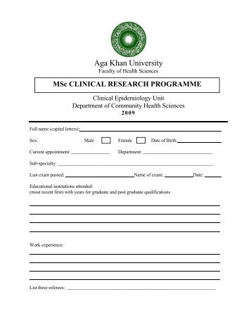 Application Form - Aga Khan University