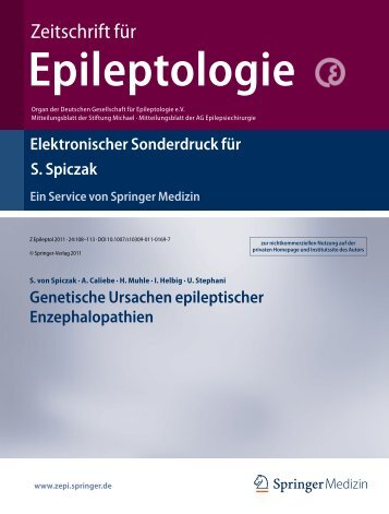 Genetische Ursachen epileptischer Enzephalopathien (Zeitschrift für