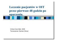 Leczenie chorego oparzonego w OIT pierwsze 48 godzin