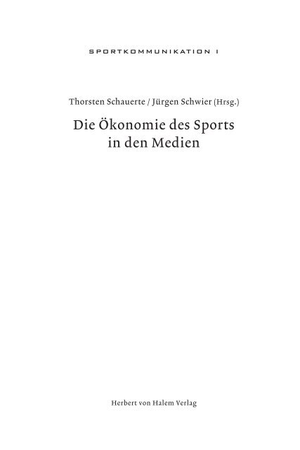 Die Ökonomie des Sports in den Medien