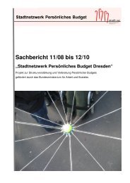 1Sachbericht_Projekt 1 - Persönliches Budget - Bundesministerium ...