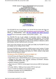 PCCOM PCI BUS 8 PORT RS 232 ISOLATOR CARD - Wantronix