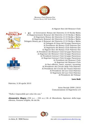Aprile - Rotaract Palermo Est - Altervista