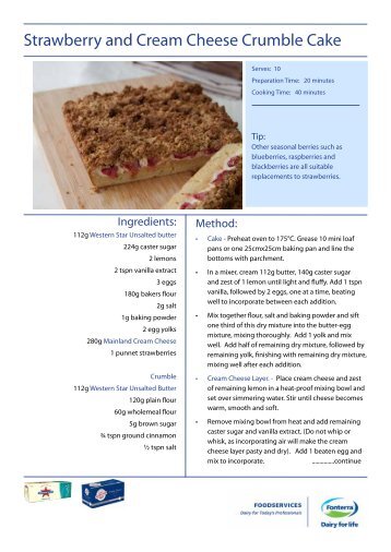 Download Recipe PDF - Fonterra Foodservices