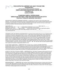 Heartland Ranch AGREEMENT AND LIABILITY RELEASE FORM