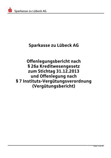Offenlegungsbericht 2012 (pdf) - Sparkasse zu LÃ¼beck