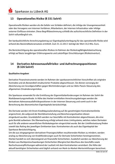 Offenlegungsbericht 2012 (pdf) - Sparkasse zu LÃ¼beck