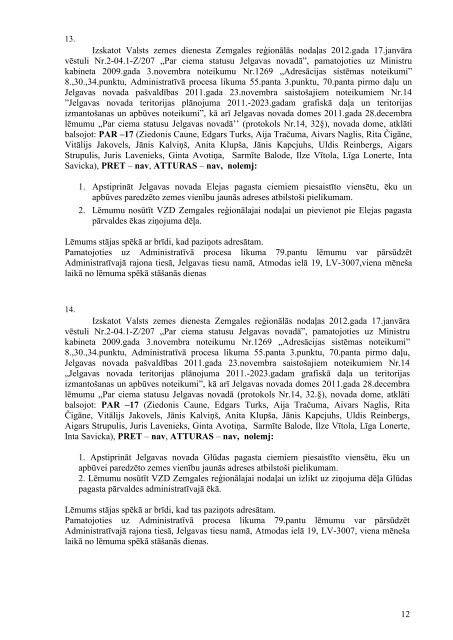 Domes sÄdes Nr.3. protokols - Jelgavas rajona padome